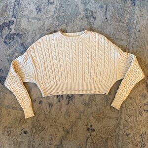 Altar'd State Cream Cable Knit Sweater